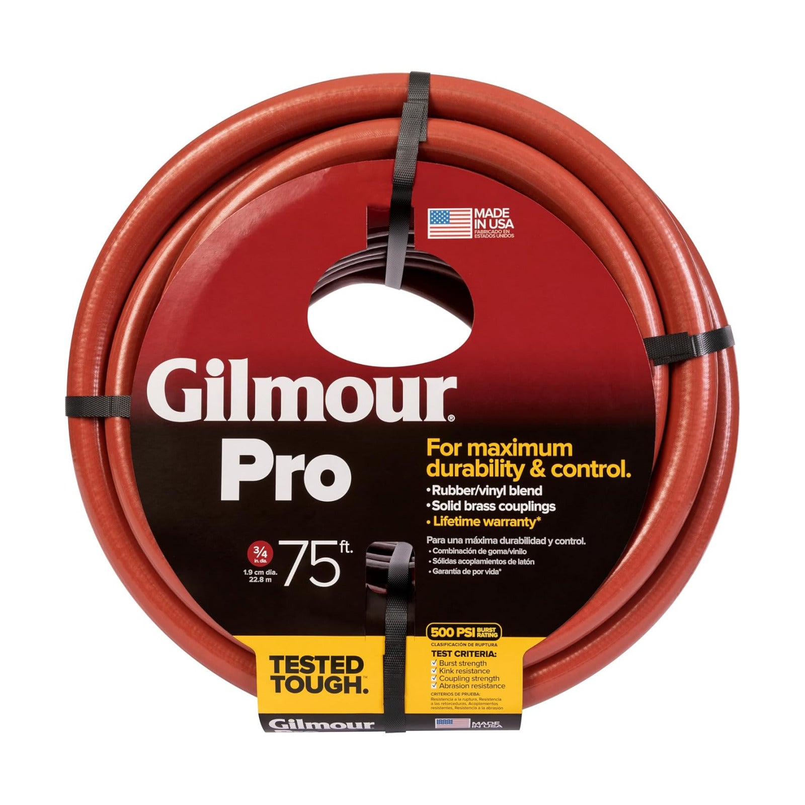 Gilmour Pro Commercial 3/4" x 75' Heavy Duty Water Hose, Durable and Kink Resistant 75 ft Garden Hose | 400 PSI burst