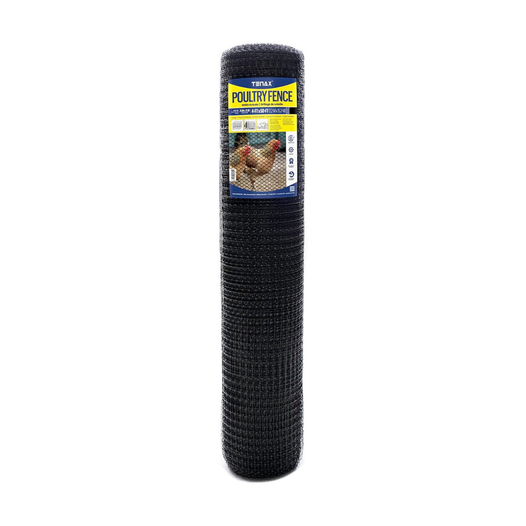 Tenax Deer Netting - Heavy Duty, 7ft Netting for Gardens - 7 Ft x 100 Ft - Black Polypropylene