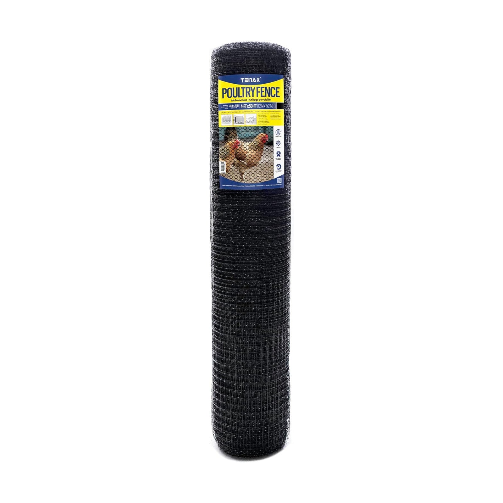 Tenax Deer Netting - Heavy Duty, 7ft Netting for Gardens - 7 Ft x 100 Ft - Black Polypropylene