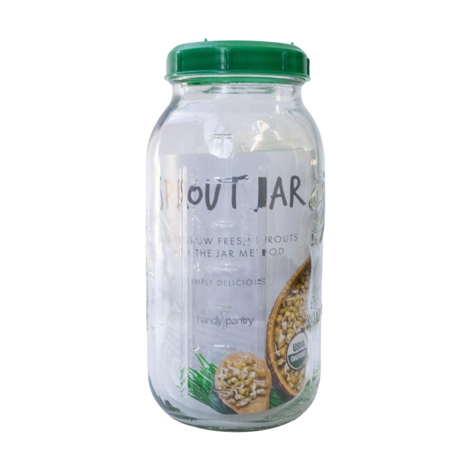 Handy Pantry Complete Sprouting Jar Lid Kit with Seeds Includes Wide Mouth | Half Gallon Mason Jar, BPA Free Sprouting