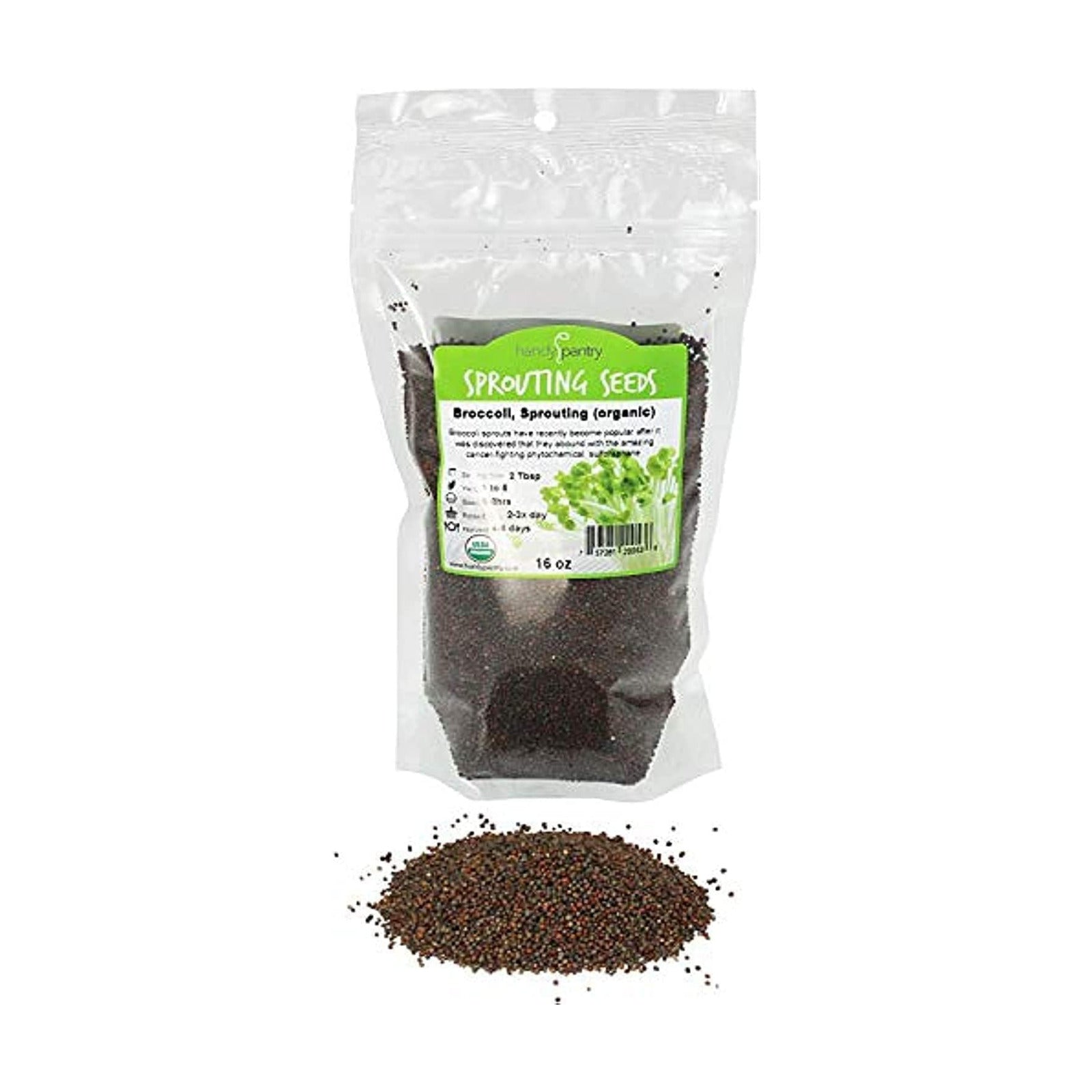 Handy Pantry Broccoli Sprouts Seed Organic - 1 Lb - Non-GMO Broccoli Seeds | Sprouting & Microgreens Sprouting Seeds