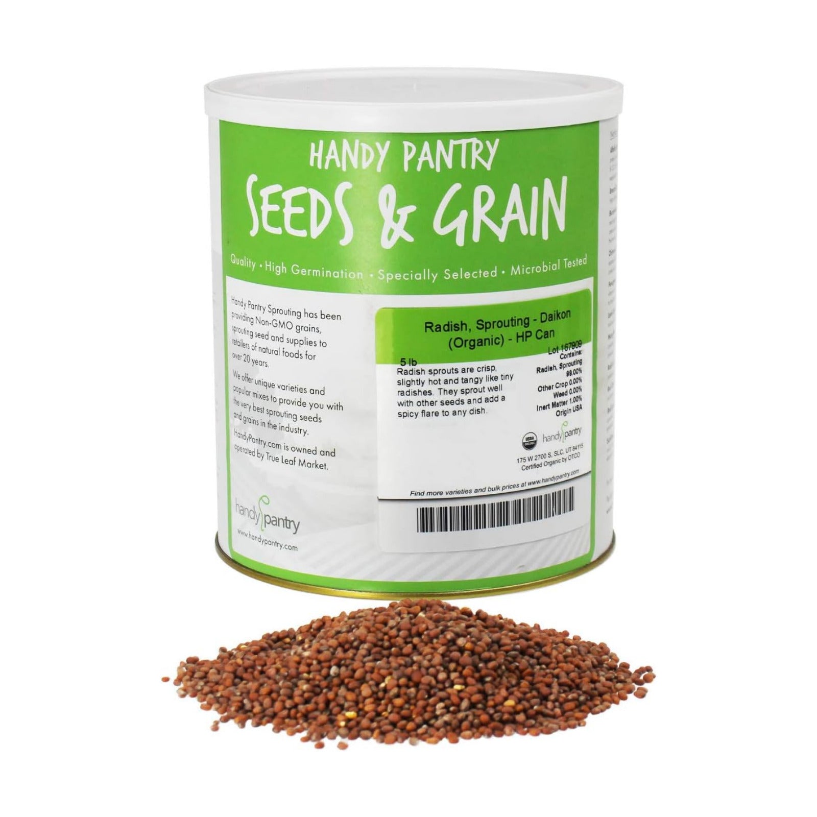 Handy Pantry Handy Pantry Organic Radish Sprouting Seeds 4.5 Lb Non-GMO | Daikon Radish Seed - Bulk Radish Seeds for