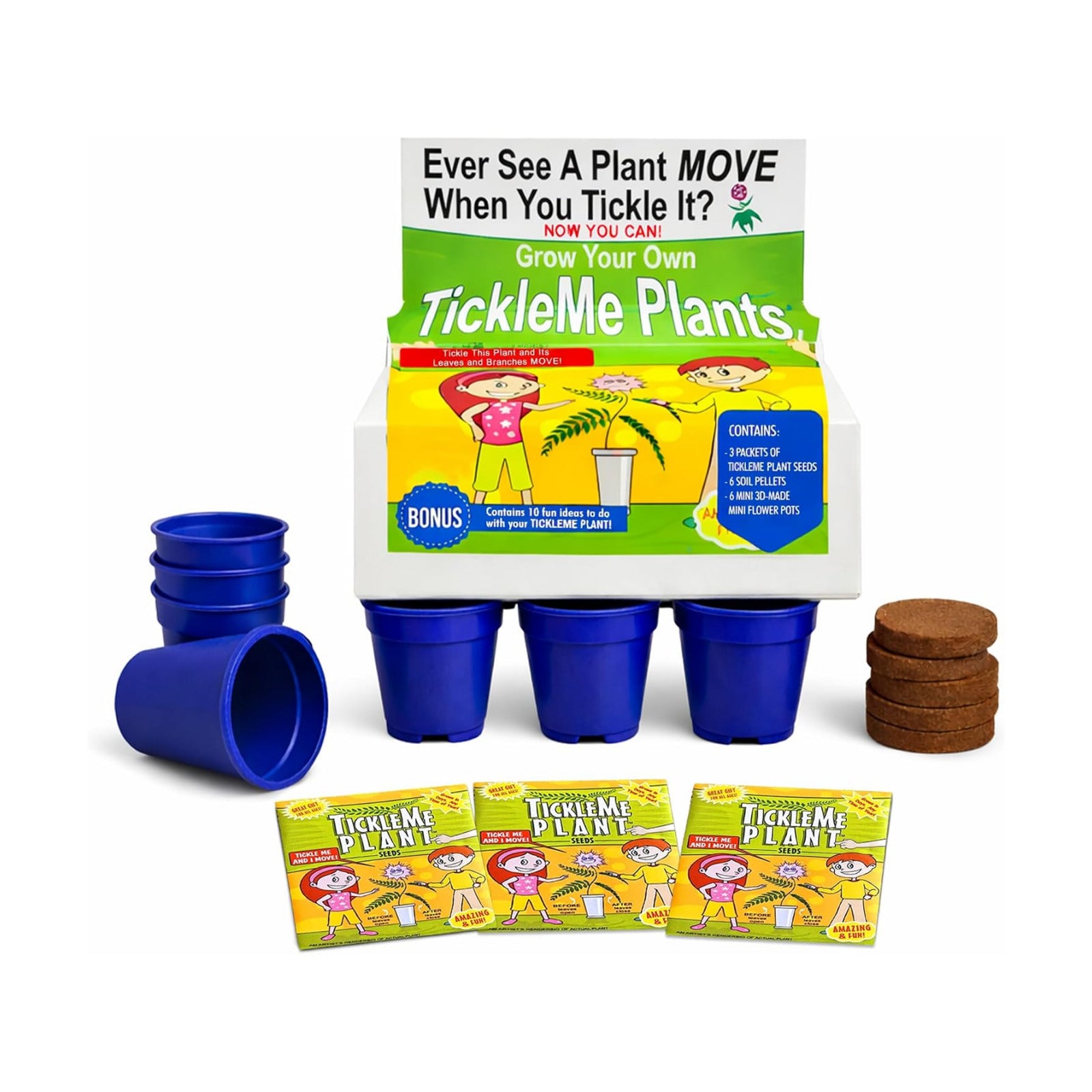 Deluxe Family Greenhouse Kit - Grow the Playful Plant that Closes Its Leaves When Tickled! Includes Mini Greenhouse, 3