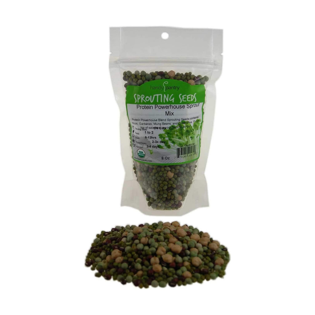 Handy Pantry Protein Powerhouse Sprouting Seed Mix - 2.5 Lb Organic Non-GMO | Sprouting Sprouts, Food Storage. High