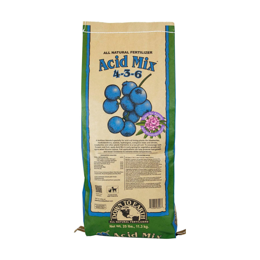 Down To Earth All Natural Fertilizers Organic Acid Mix - 4-3-6, 25 lb | Plant Food for Blueberries, Raspberries