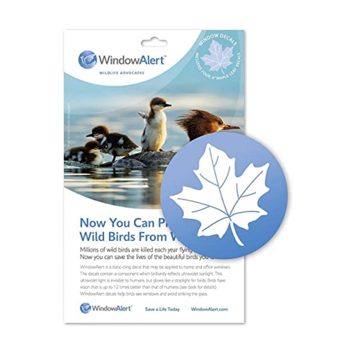 WindowAlert Maple Leaf Window Decals, UV Reflective Bird Collision Cling