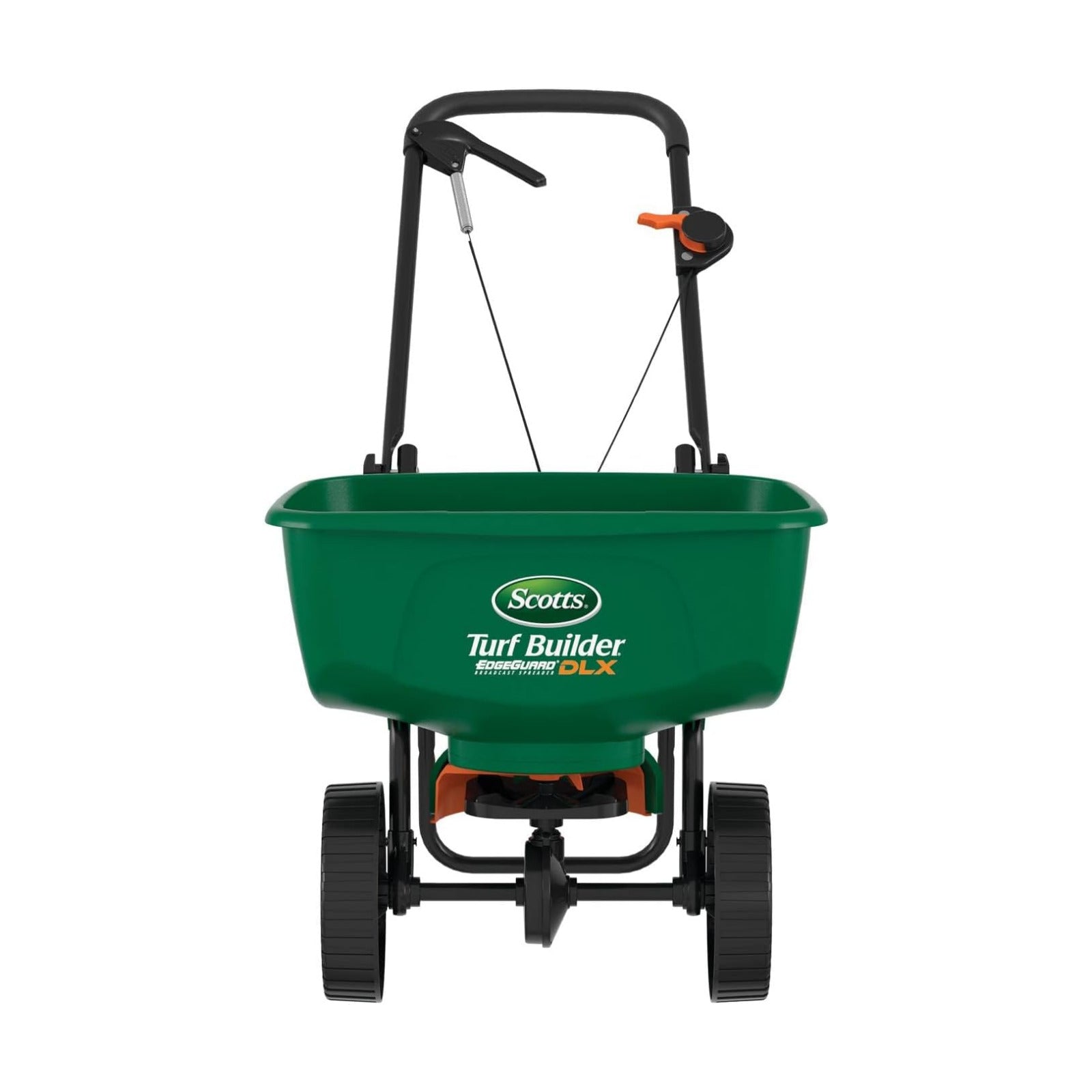 Scotts Turf Builder EdgeGuard DLX Broadcast Spreader for Seed, Fertilizer, Salt, Ice Melt, Holds up to 15,000 sq.ft.