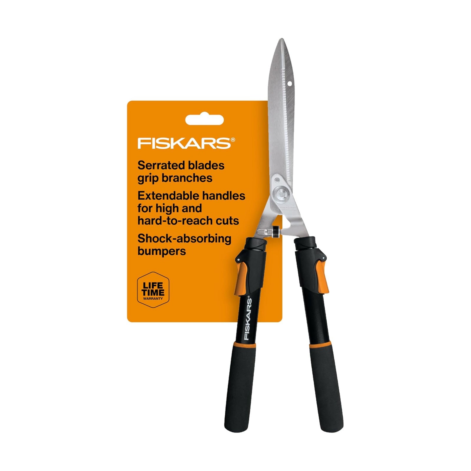 Fiskars 25"-33" Power-Lever Extendable Garden Hedge Shears, 10” Blades