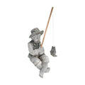 Design Toscano Frederic the Little Fisherman of Avignon Boy Fishing Garden Statue, 15 Inch Tall, Cast Stone Resin, Two