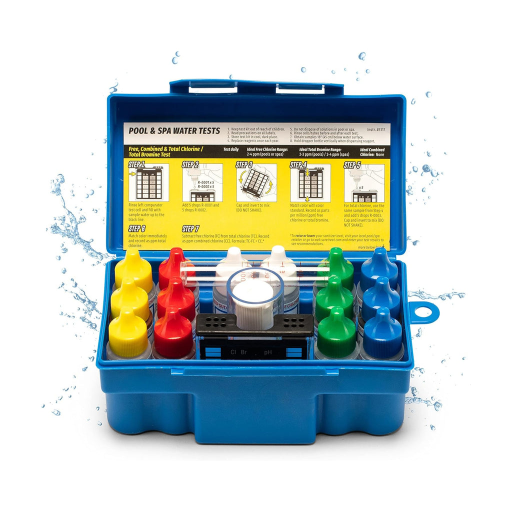 Taylor Technologies K-1005 DPD, 9-in-1 Pool Test Kit | Tests Free & Total Chlorine, Bromine, pH, Acid/Base Demand