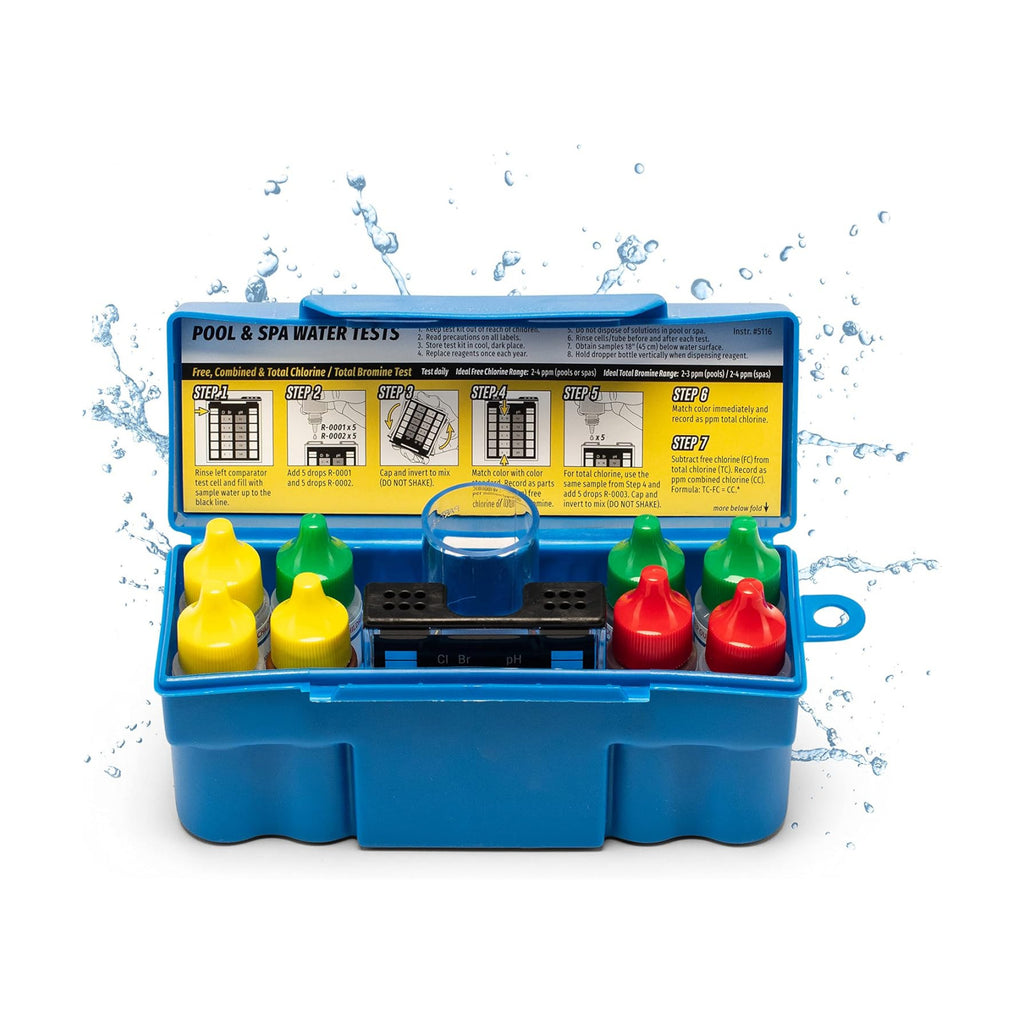 Taylor Technologies K-1004 DPD, 6-in-1 Pool Test Kit | Tests Free & Total Chlorine, Bromine, pH, Acid Demand &