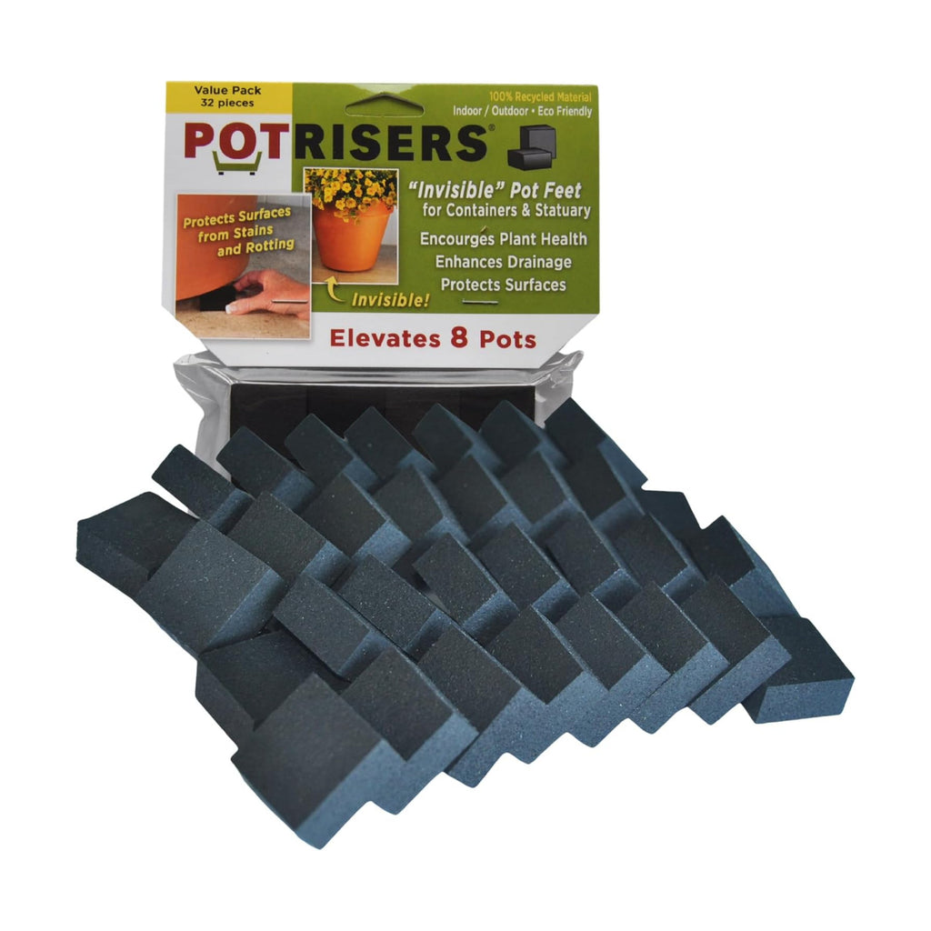 32 Pack Standard 1" Wide x 1/2" Tall Value Pack | Invisible Pot Feet & Plant Risers | Drainage & Airflow for Planters