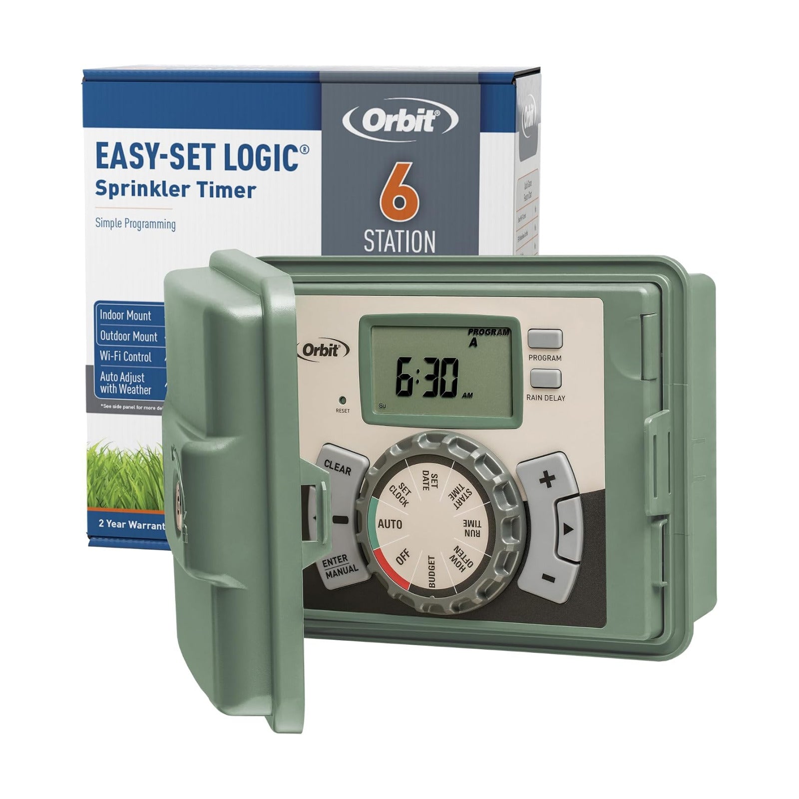 Orbit 57896 6-Station Outdoor Swing Panel Sprinkler System Timer