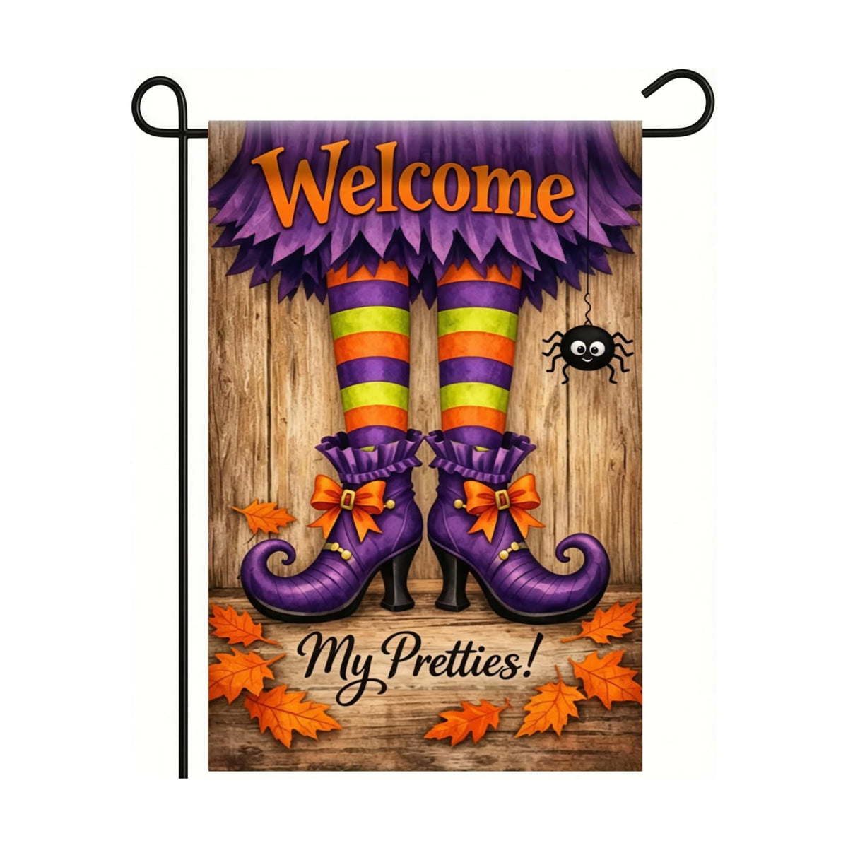 Halloween Witch Boots Garden Flag 12x18 Double Sided,Yard Flags for Outside