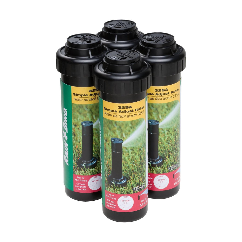 Rain Bird 32SA/4PKS Gear Drive Rotor, Full Circle, 19-32 Feet, 4-Pack