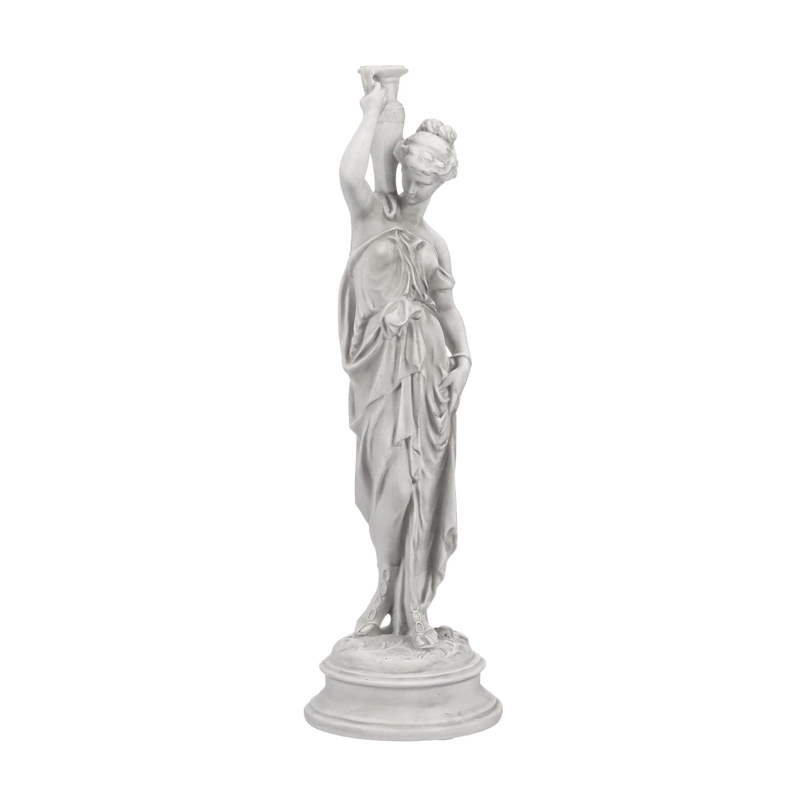 Design Toscano Dione the Divine Greek Water Woman Indoor/Outdoor Garden Statue, Medium, 22 inches tall, Cast Stone