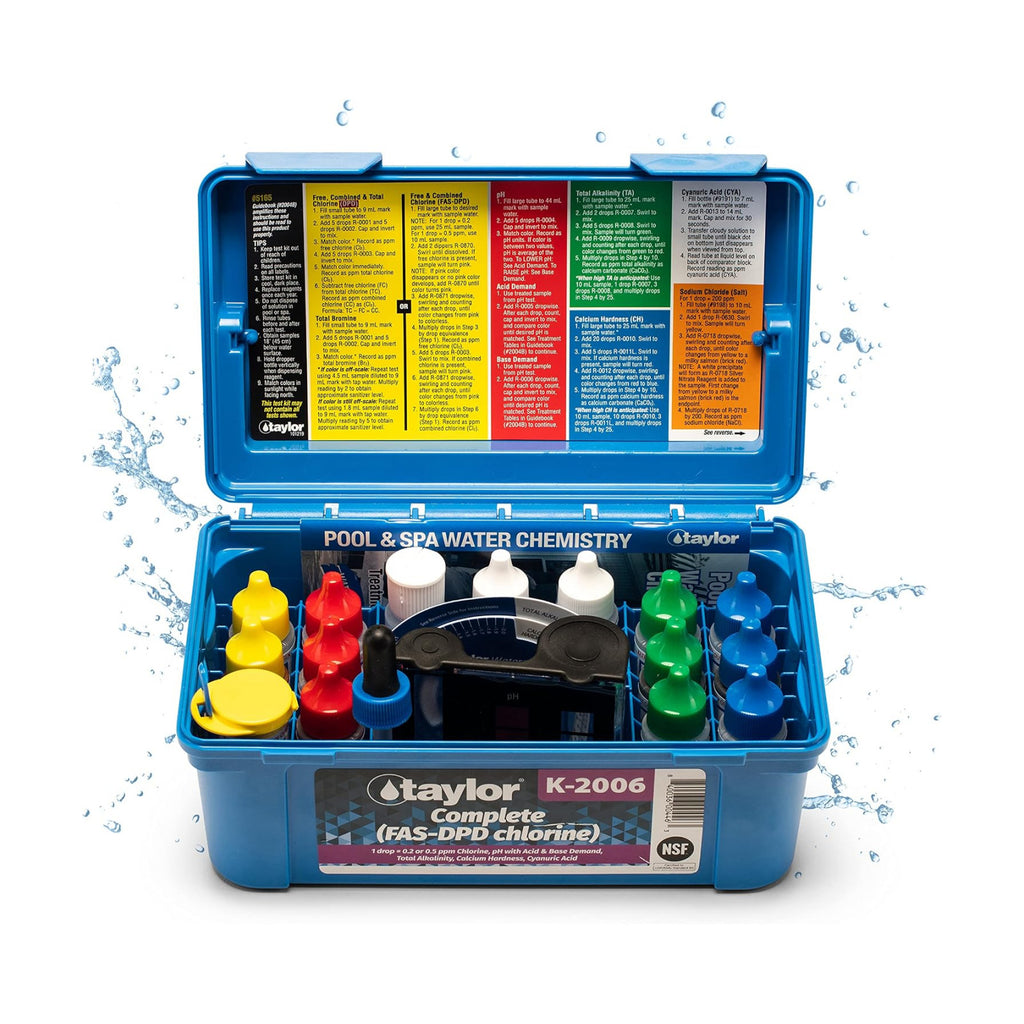 Taylor Pool Water Test Kit, Complete Swimming Pool Water Test Kit, for Chlorine, pH, and Alkaline Levels, Ideal for