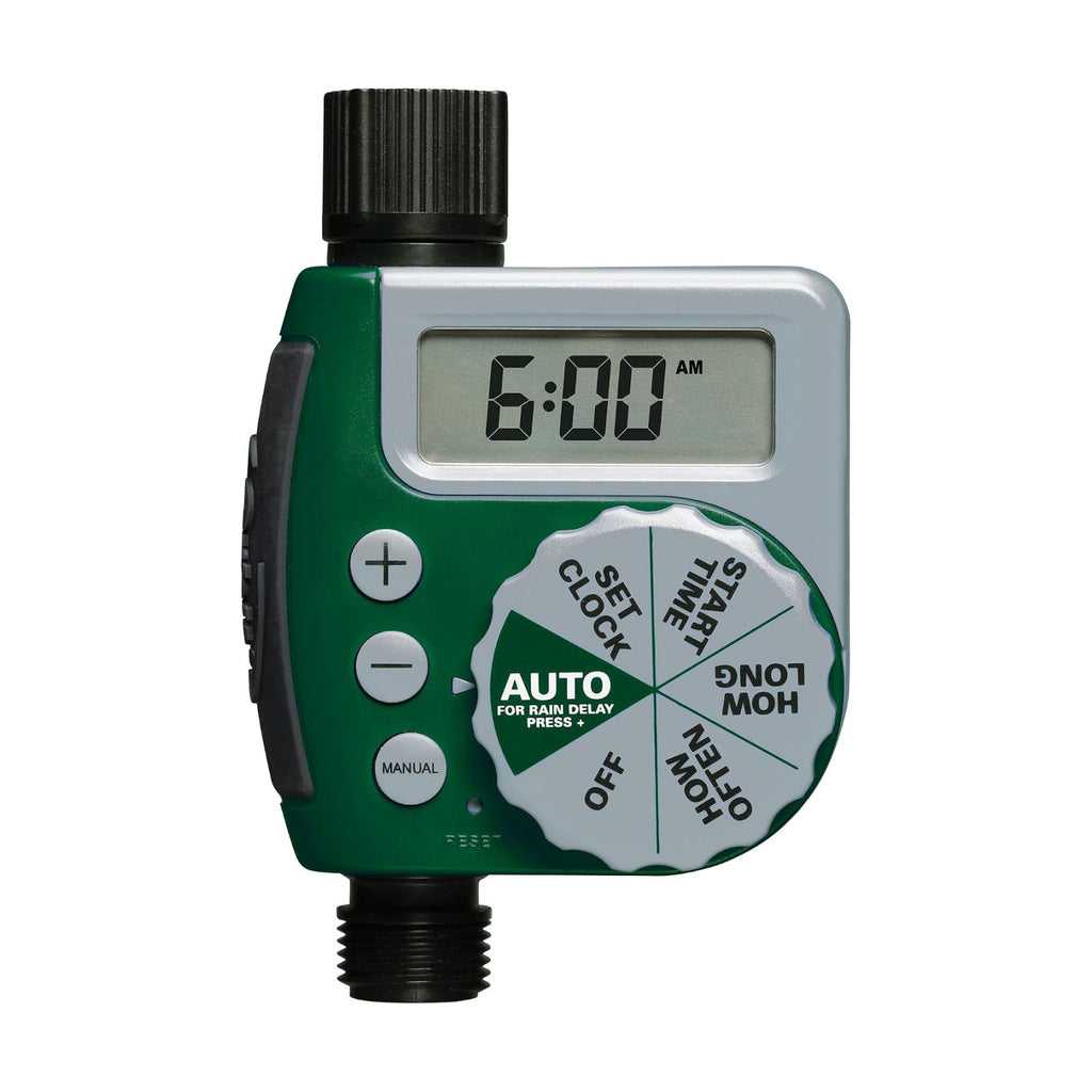 Orbit Programmable Digital Hose Watering Timer - 1 Outlet - Battery Powered - with LCD Screen - Built-in Rain Delay