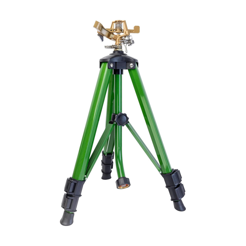 Orbit Tripod Lawn Zinc Impact Sprinkler - 360 Degree Rotating Yard Sprinkler with Adjustable Height - Heavy-Duty Zinc