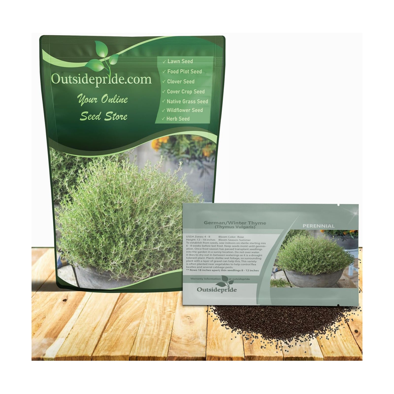 Outsidepride German Winter Thyme Seeds - 1/4 lb, Perennial, Hardy, Heat & Drought-Tolerant Herb Seeds for Planting for