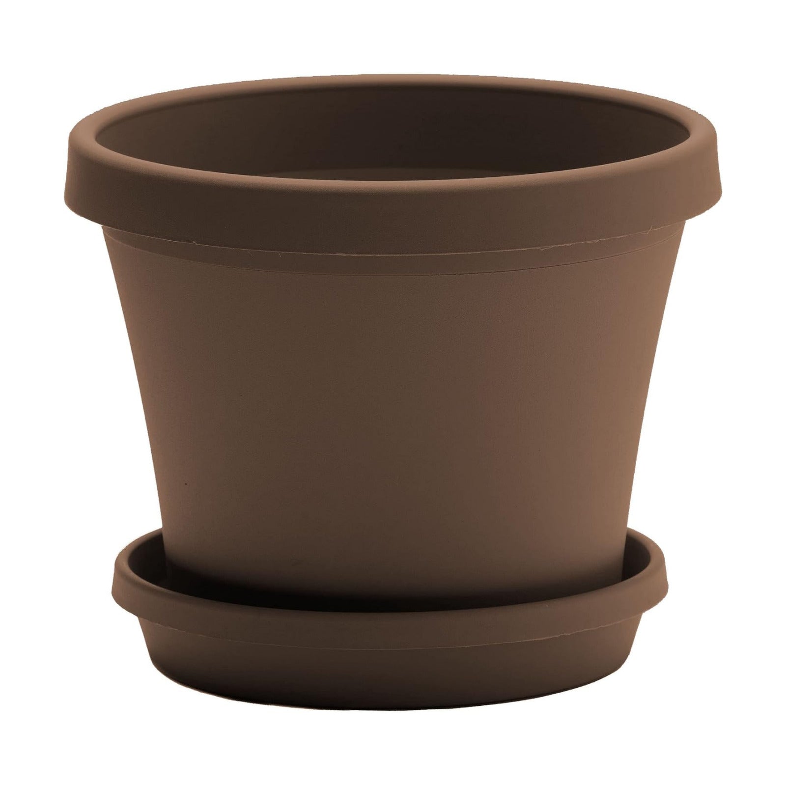 Bloem Terra Pot Round Planter: 14" - Chocolate - Matte Finish, Durable Resin, Traditional Style Pot, for Indoor and