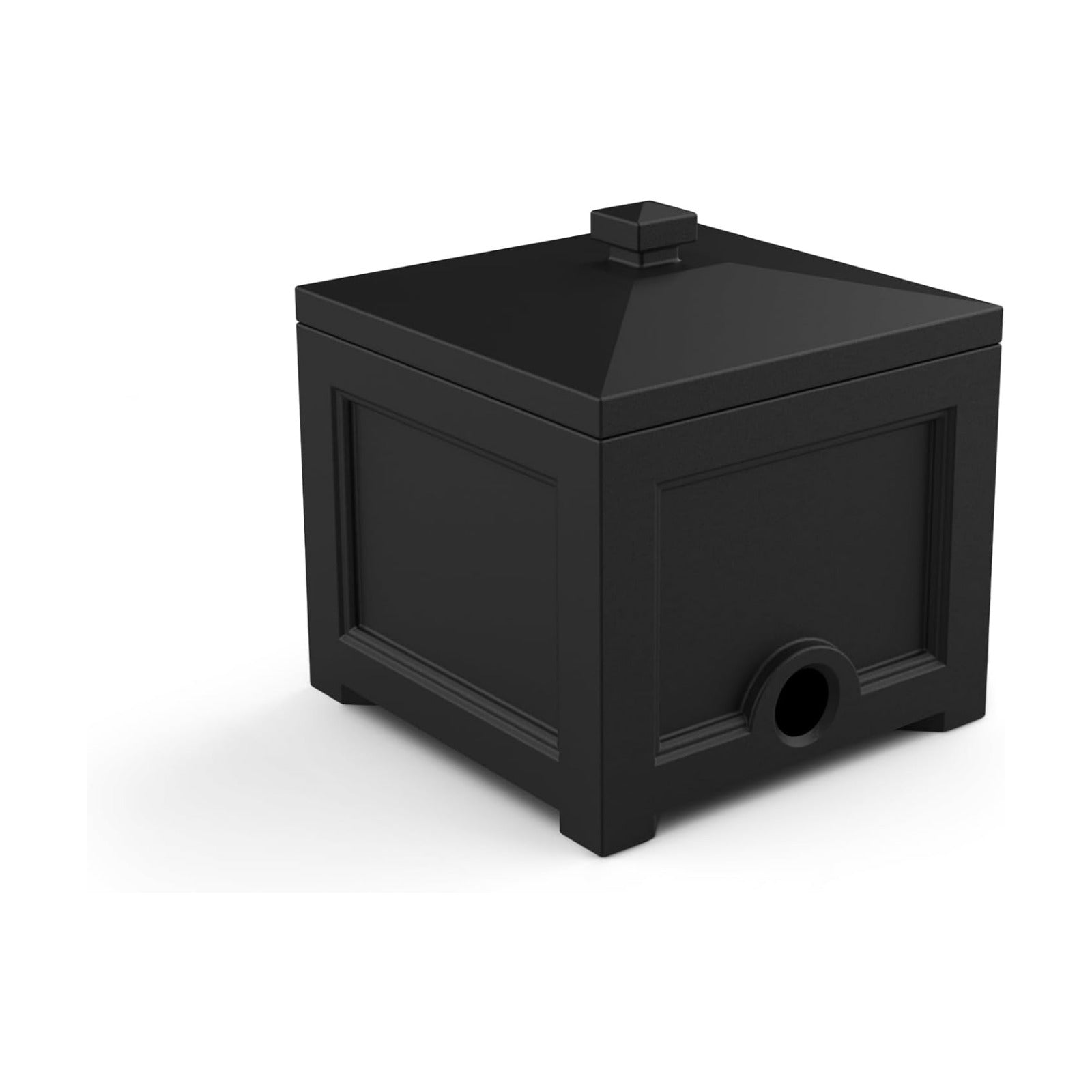 Mayne Fairfield Garden Hose Bin - Black - 17in L x 17in W x 18in H - Holds up to 100 ft. of standard garden hose