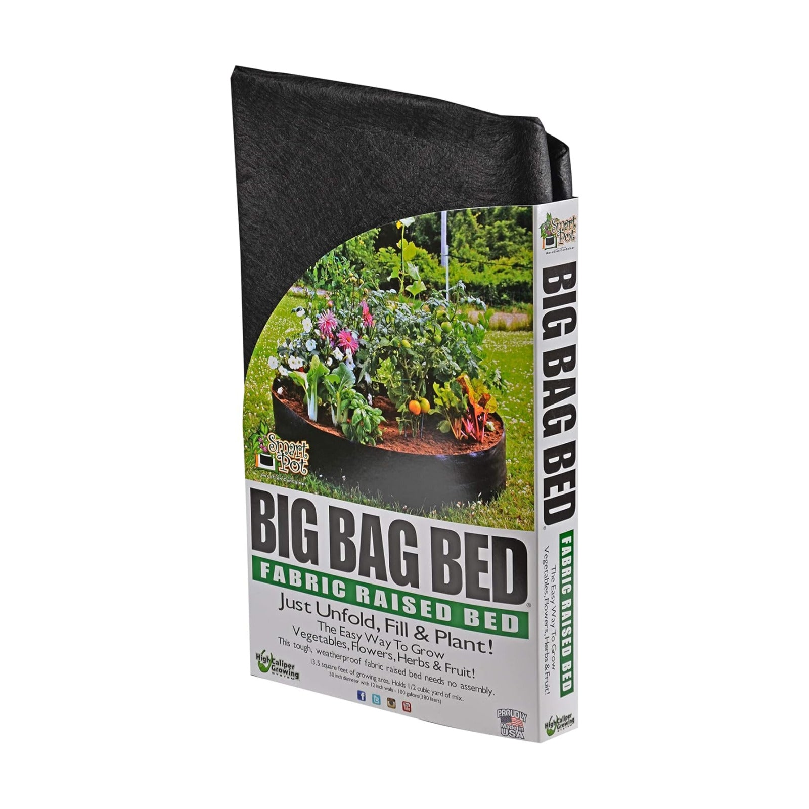 Smart Pots 12100 Big Bag Bed Fabric Raised Bed, Black