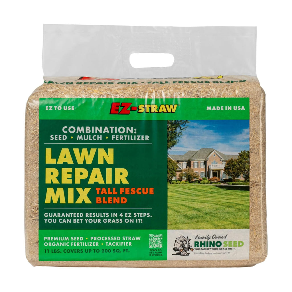 EZ Straw Lawn Repair Mix Tall Fescue Blend - Seed, Mulch and Fertilizer Combination, 11lbs (Covers 200sq ft.)