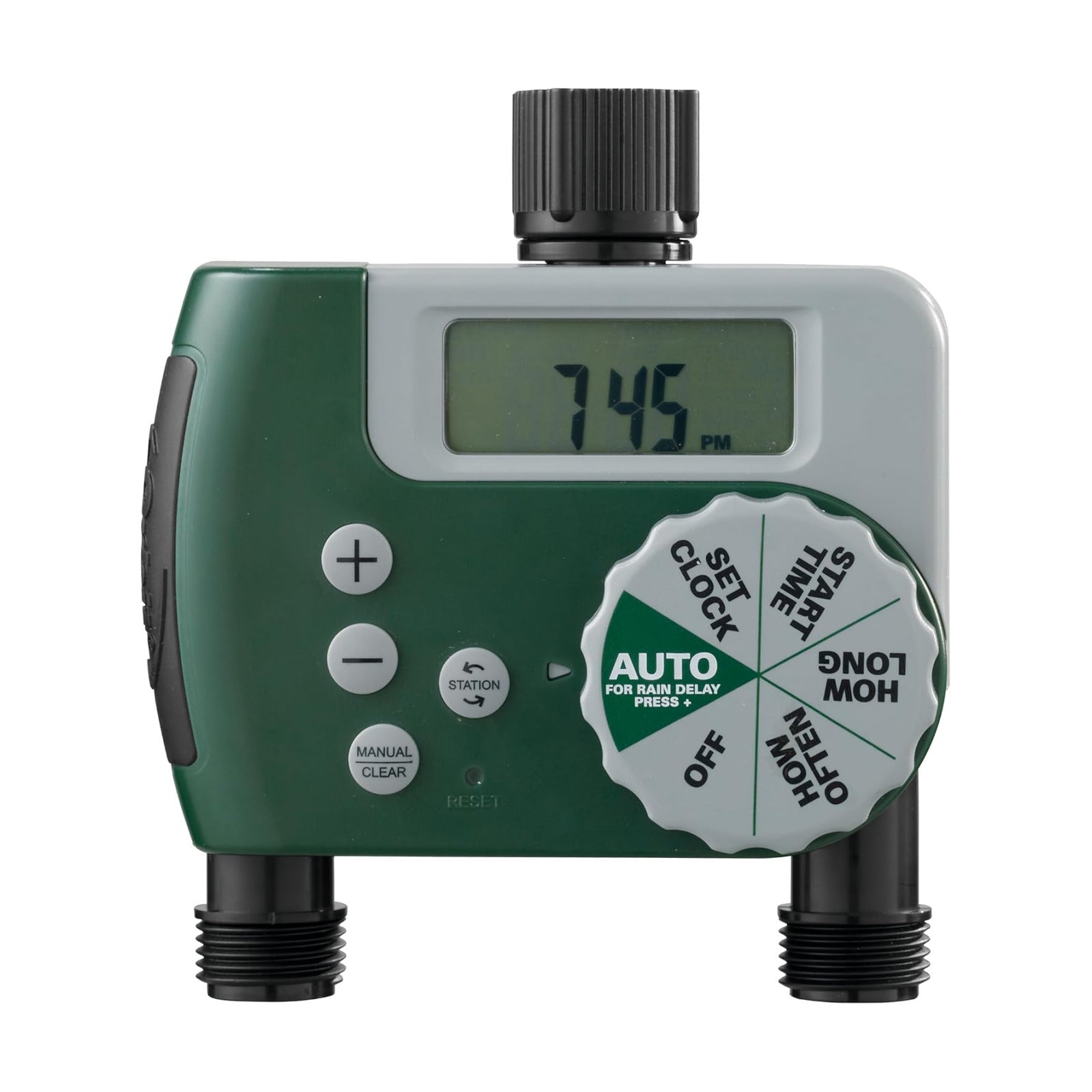 Orbit Programmable Digital Hose Watering Timer - 2 Outlet - Battery Powered - with LCD Screen - Built-in Rain Delay