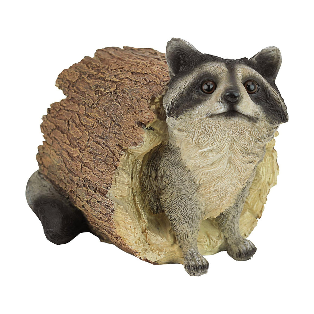 Design Toscano Bandit the Raccoon Indoor/Outdoor Garden Animal Statue, 10 Inch Long, Cast Stone Resin, Full Color Finish