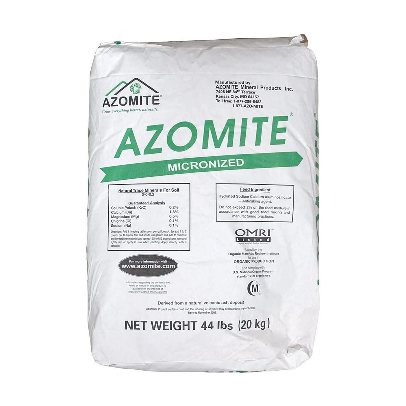 Azomite Raw Supply Organic Trace Mineral Powder 44LB Micronized, White