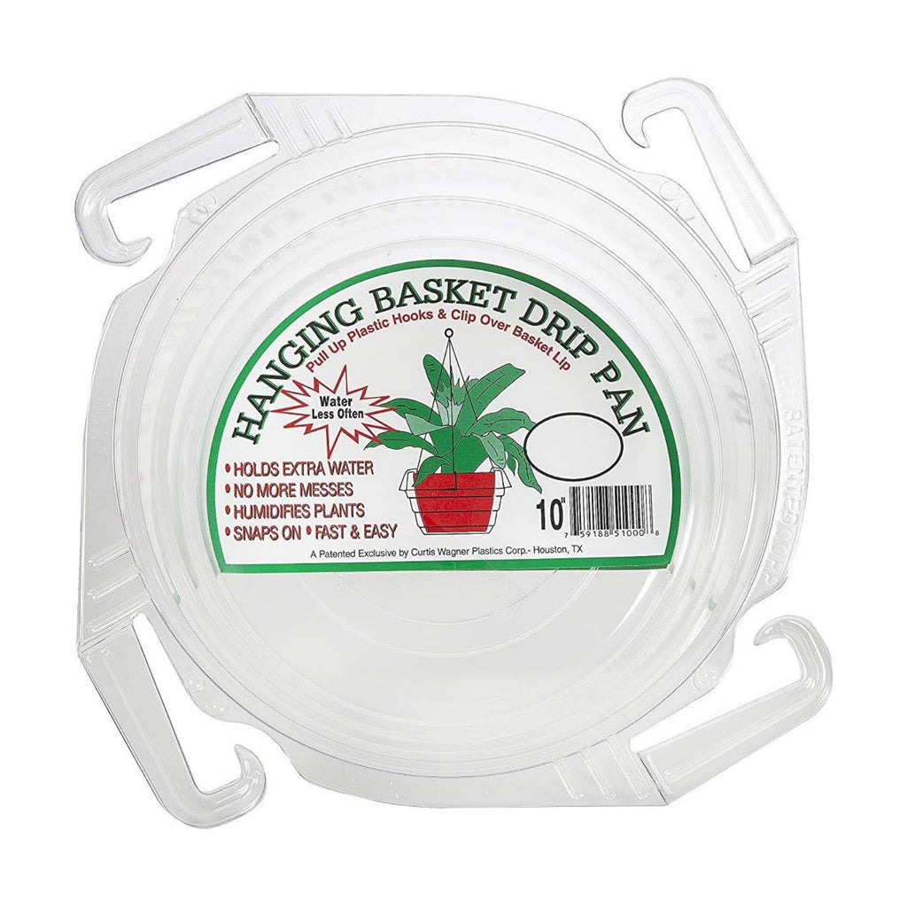 Curtis Wagner 10" Clear Hanging Basket Drip Pan Saucer (10-Pack)