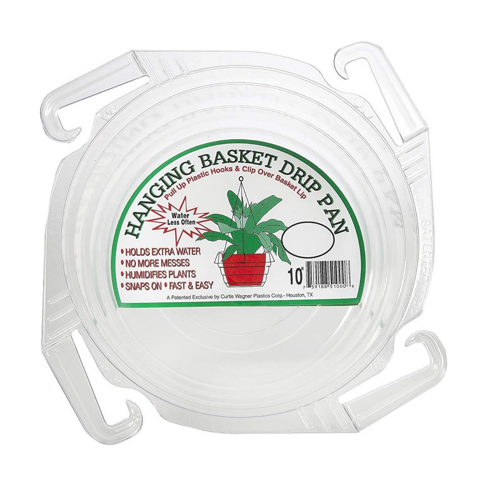 Curtis Wagner 10" Clear Hanging Basket Drip Pan Saucer (10-Pack)