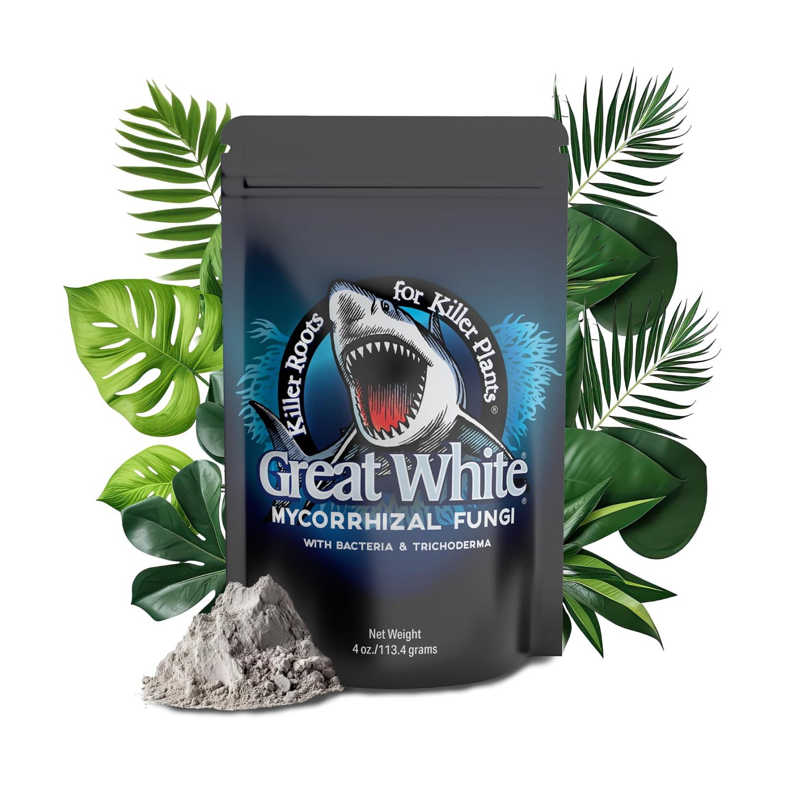 Great White Mycorrhizal Fungi 4 oz, Beneficial Bacteria for Plant Growth, Root Stimulator, Concentrated 3-in-1 Formula