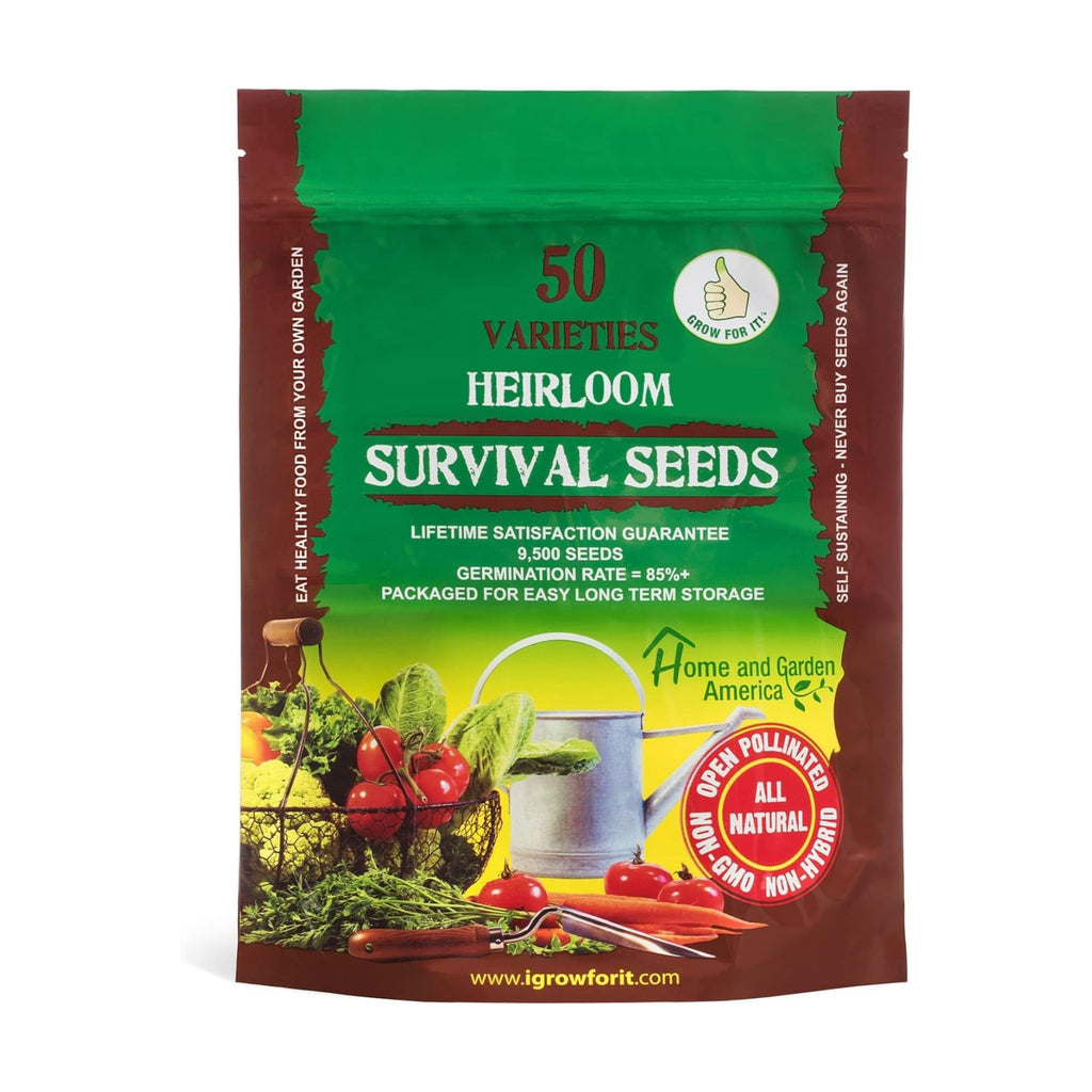 Heirloom Vegetable Seeds Non GMO Survival Seed Kit - Part of Our Legacy and Heritage - 50 Varieties 100% Naturally