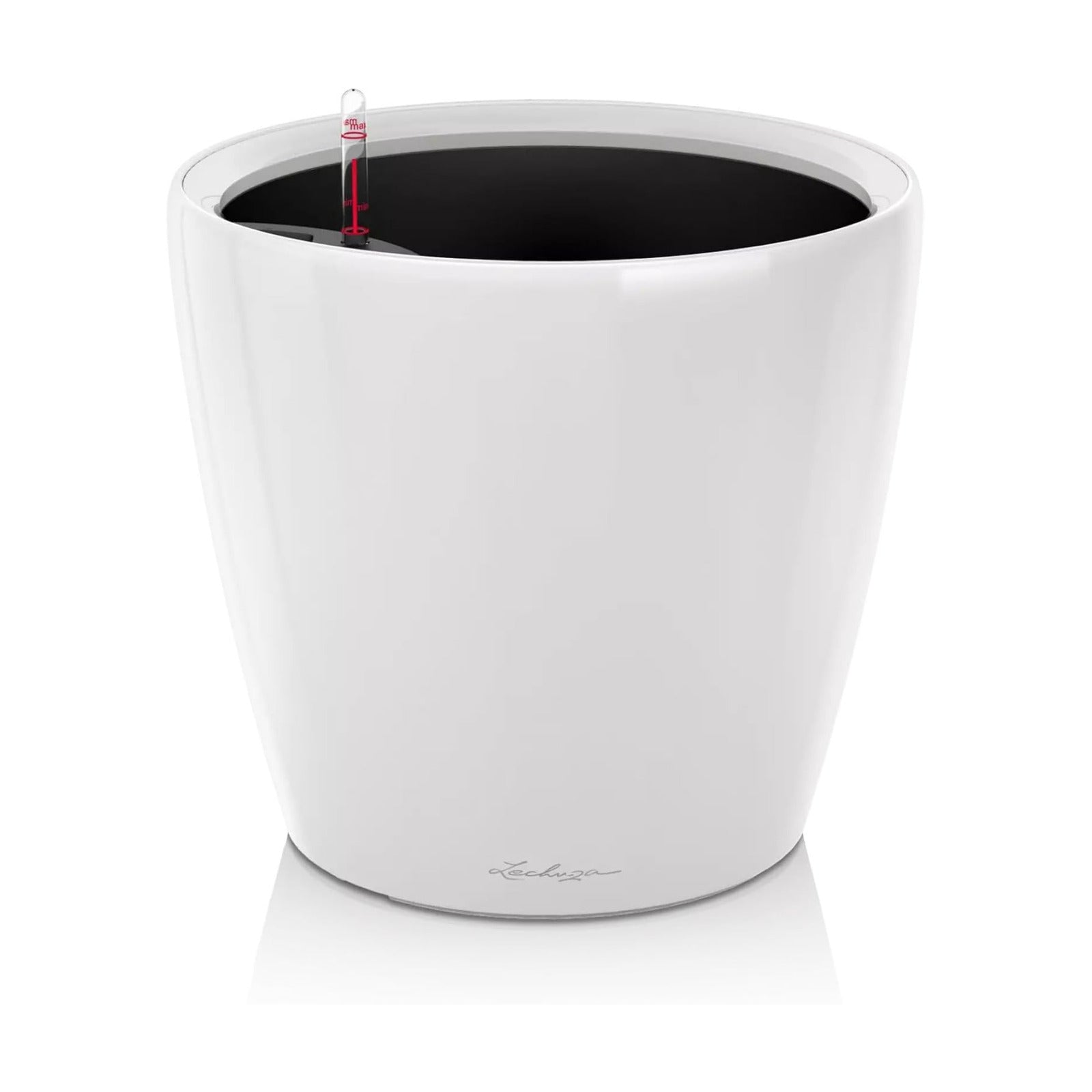LECHUZA Self Watering Pots for Indoor Plants, 1 Pack 8 Inch (Glossy White) | Classico 21 LS, D8.3 H7.9 Inch, for