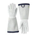 HESTRA PRO Garden Rose Glove, Long Protective Leather Gauntlet Gardening Gloves for Men & Women - Off Wht - 8