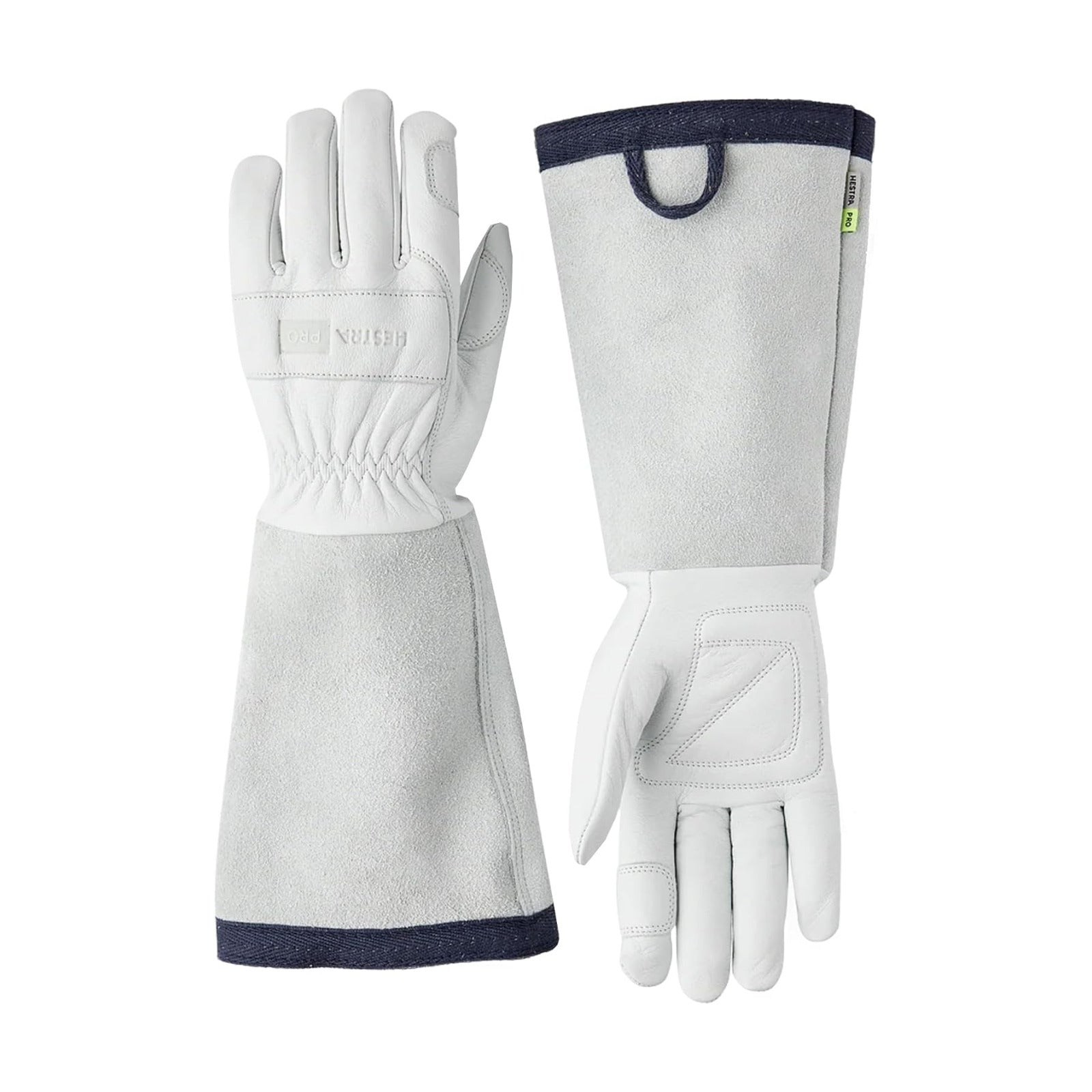 HESTRA PRO Garden Rose Glove, Long Protective Leather Gauntlet Gardening Gloves for Men & Women - Off Wht - 8
