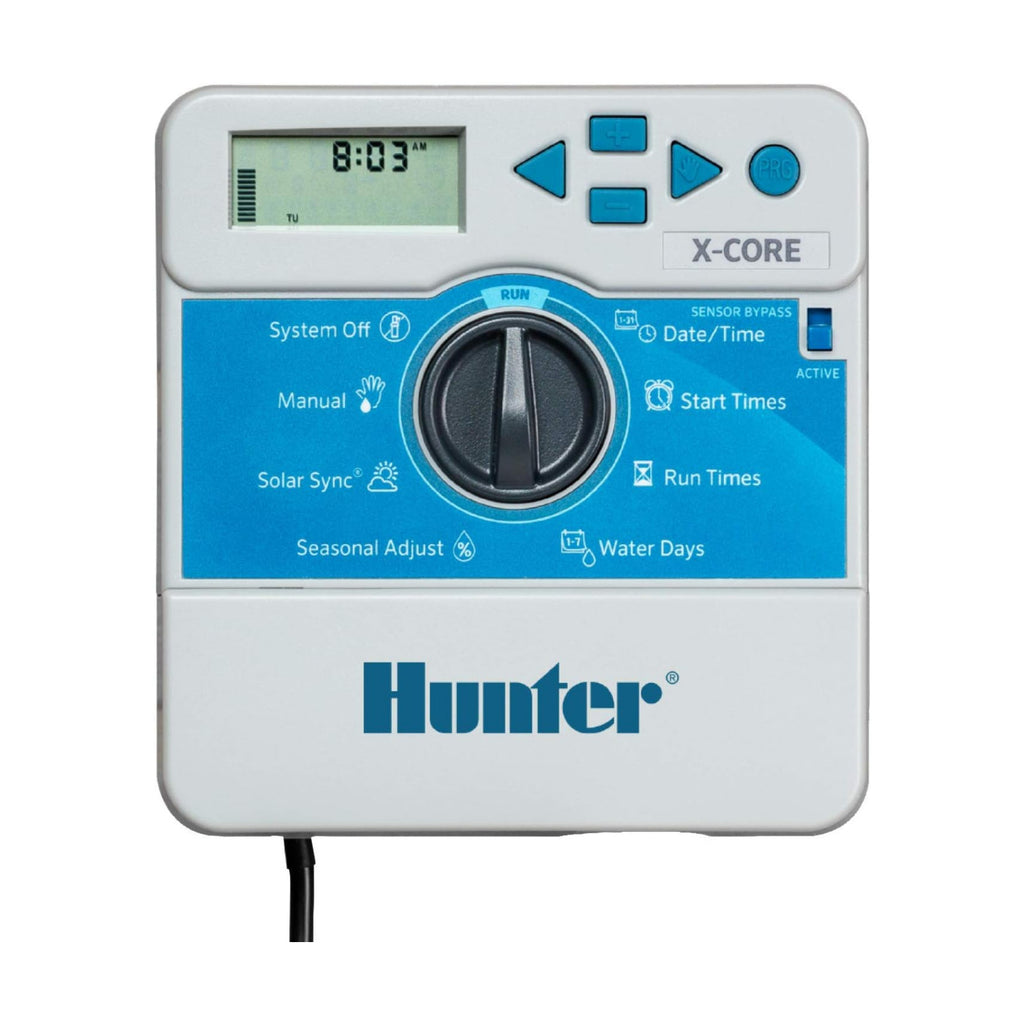 Hunter X-Core XC400i Indoor Sprinkler Timer, 4 Zone Irrigation Controller | Indoor 4 station irrigation controller with