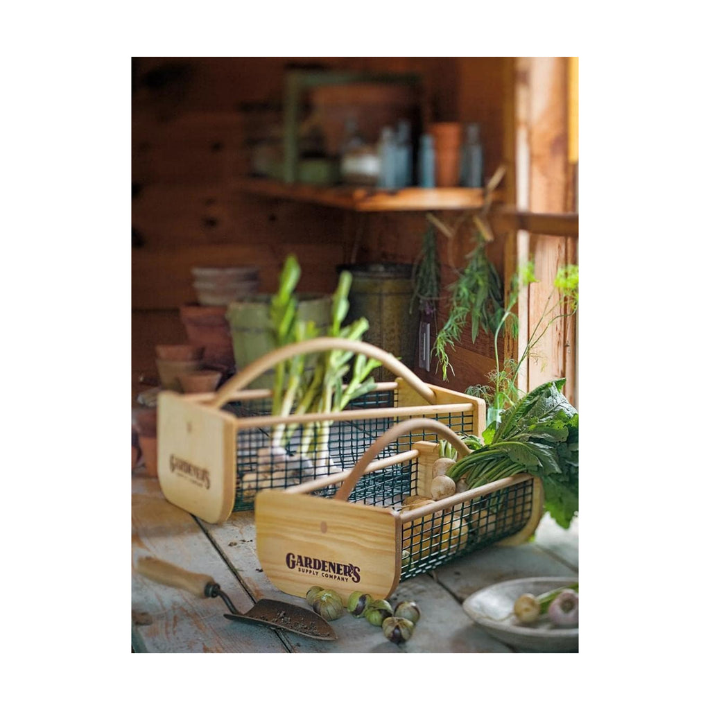 Gardener's Supply Company Garden Harvest Basket | Versatile Gardening & Vegetables Gathering Hod | Natural Smooth Pine