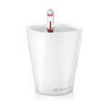 Lechuza MINI-DELTINI Cream White High Gloss, Self-Watering Small Indoor Planter, H5.1 L3.9 W3.9, 0.4L in
