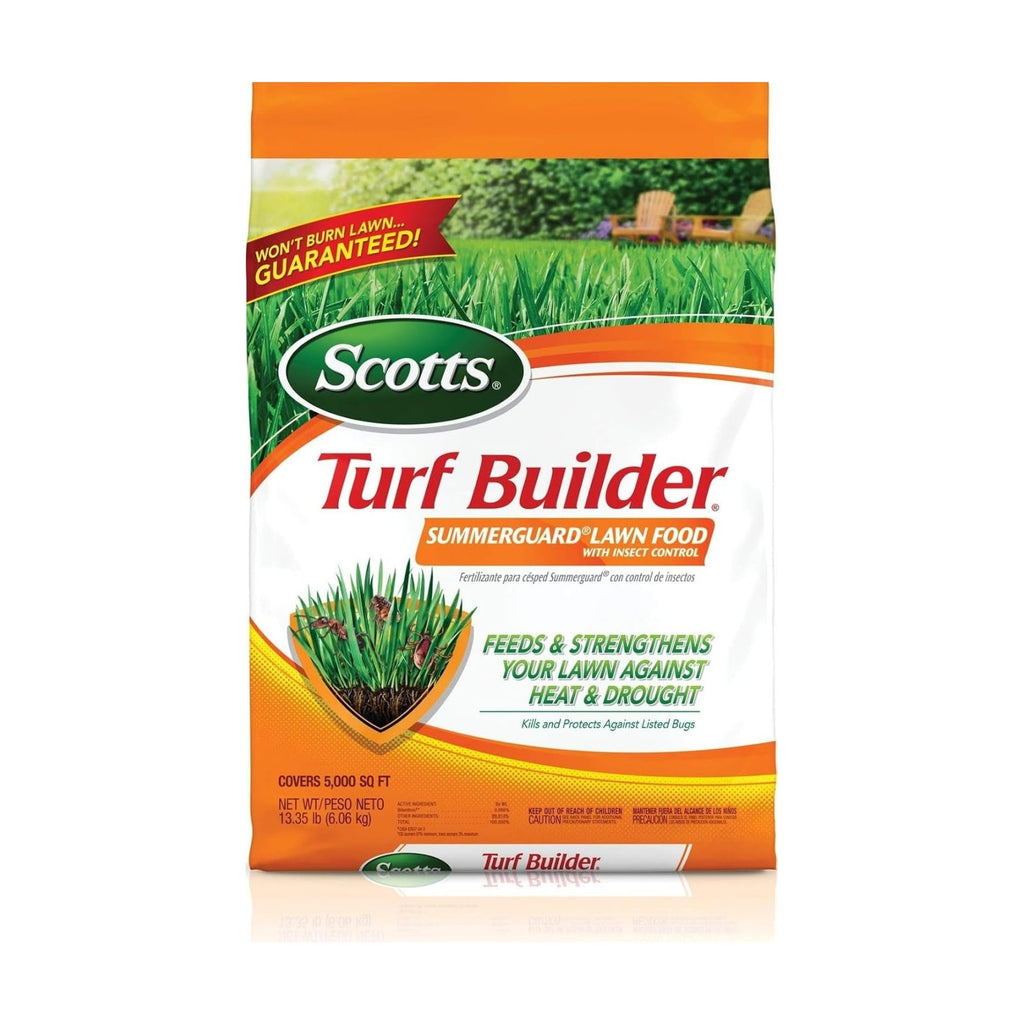 Scotts Turf Builder SummerGuard Lawn Food with Insect Control - Lawn Fertilizer and Insect Killer, 5,000 sq. ft., 13.35