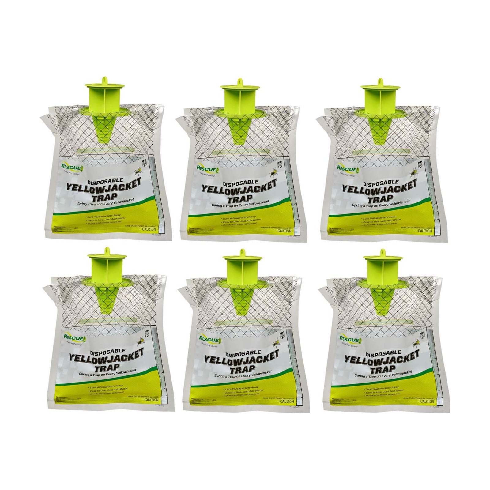 RESCUE! Disposable Summer Yellowjacket Trap - Mountain & Pacific Formula - 6 Traps