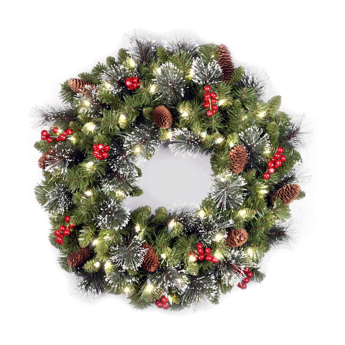 National Tree Company 24in Pre-Lit Crestwood Spruce Christmas Wreath
