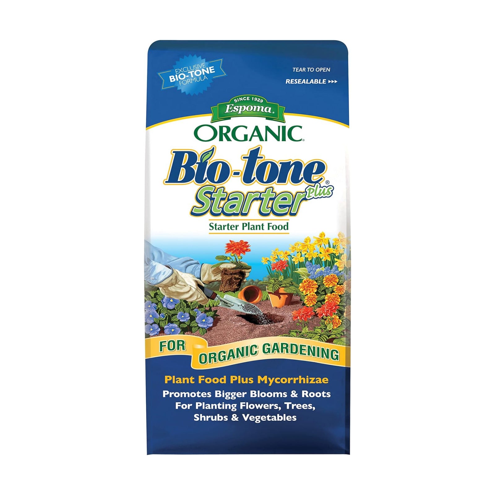 Espoma Organic Bio-Tone Starter Plus 4-3-3 Natural & Organic Food with Both Endo & Ecto Mycorrhizae; 8 lb. Bag; The