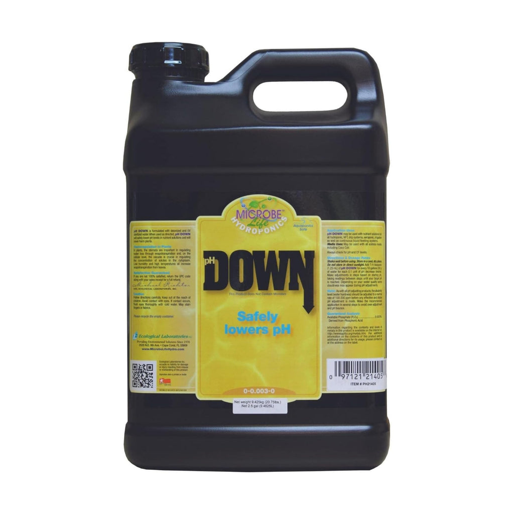 Microbe Life Hydroponics pH Down pH Control Liquid, Premium Buffering for pH Stability, Decreases pH Levels, Use with