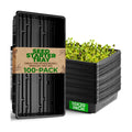 10x20 Inch Black Plastic 100 Pack Plant Propagation Tray No Holes