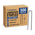 Sandbaggy 6 Inch Landscape Staples, 500 Pack 11 Gauge Heavy Duty Steel Garden Staples, Square Top U Pins for Weed