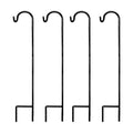 Ashman Shepherd's Hooks 35 Inch (4 Pack), Black, Made of Premium Metal for Hanging SolarLights, Bird Feeders, Mason