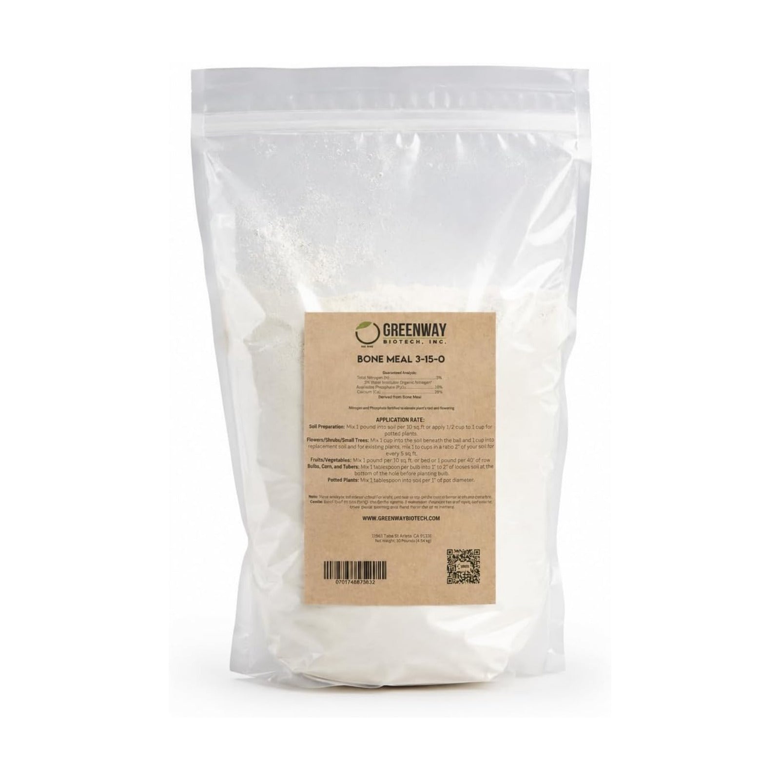 Greenway Biotech, Inc. Bone Meal Fertilizer 3-15-0 Plus 24% Calcium for Plant’s Strong Root Development- Plant Food